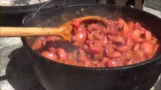 Beans and Franks in the Dutch Oven An American Classic Camp Dish [upl. by Fischer]