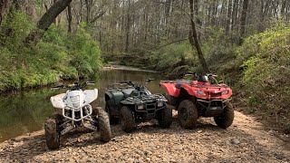 LTZ 400 Trail Riding with Suzuki Kingquad 400asi and Kawasaki Bayou 300 [upl. by Etnovert941]