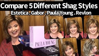 Review amp Compare Jones from Estetica  5 Other Shag Wigs from Gabor Paula Young amp Revlon [upl. by Xet]