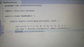 find max number from array using java8 interview java java8stream stream java8 [upl. by Ary677]