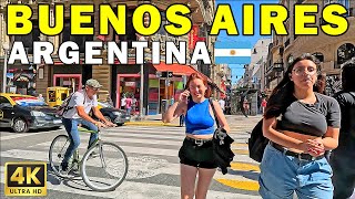 🇦🇷 ARGENTINA BUENOS AIRES 4K 60fps HDR First Person Walking Tour  Plaza de Mayo to Calle Florida [upl. by Fleischer]