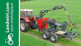 Rückewagen mit Harvesterkopf im Selbstbau  landwirtcom [upl. by Noyerb]