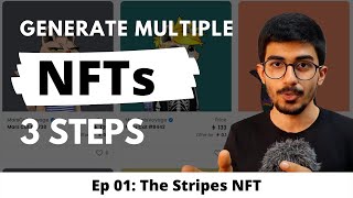 How to Create an Entire NFT Collection 10000 with 3 Steps  The Stripes NFT [upl. by Aisayt]