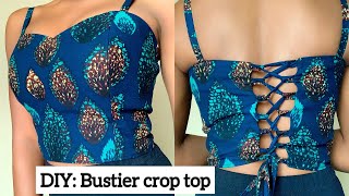 DIY how I made my BUSTIER CROP TOP  beginners guide [upl. by Mellisa132]