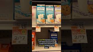 Lactaid Milk Recalled in 27 sates for Potential Almond Contamination recall health safety [upl. by Amend]