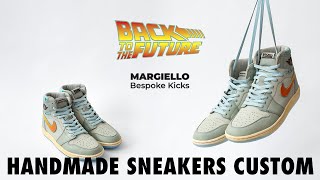 Bespoke sneakers by Margiello Air Jordan 1 Back To The Future custom background [upl. by Ainolloppa]