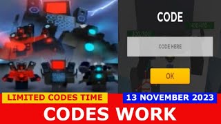 CODES 🚽UPD4 Cam Conquerorr ROBLOX  NOVEMBER 13 2023 [upl. by Trub]