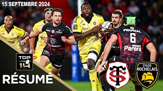 TOP 14  Résumé partie complète Stade Toulousain vs Stade Rochelais  J2  Saison 20242025 [upl. by Tymes]