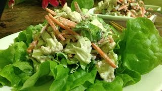 Gemischter Endiviensalat mit Erdnussdressing  Rohes Hauptgericht [upl. by Irah]