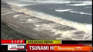 Japan Earthquake  The approaching tsunami [upl. by Annaiek]