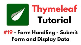 Thymeleaf Tutorial 19  Form Handling  Submit Form and Display User Registration Form Data [upl. by Shelman30]