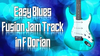 Easy Blues Fusion Jam Track in F Dorian 🎸 Guitar Backing Track [upl. by Neerod]