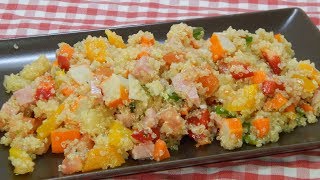 Receta de ensalada de verano con quinoa muy fácil sabrosa y saludable [upl. by Tuneberg]