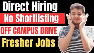 Direct Test  OFF Campus Drive  2021  2022  2023  2024 Batch Hiring  Latest Job  Fresher [upl. by Elimaj]