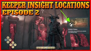 Assassins Creed Odyssey Fate of Atlantis  All Keepers Insights Locations in Episode 2 [upl. by Neladgam525]