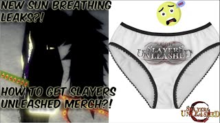 SUN BREATHING LEAKS  HOW TO GET SLAYERS UNLEASHED NEW MERCH in Slayers Unleashed  Roblox [upl. by Egreog]