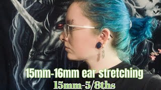 15mm to 16mm ear stretch Dead stretching to 58ths [upl. by Imogen238]