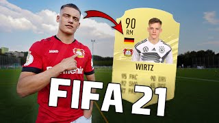 Bayer 04 Profi Florian Wirtz schätzt seine FIFA 21 Card  Einfach Fussball [upl. by Nesline844]