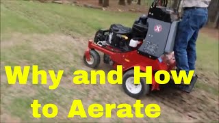 Aerating Your Lawn Info and Demo with Stand On Aerator [upl. by Licna]