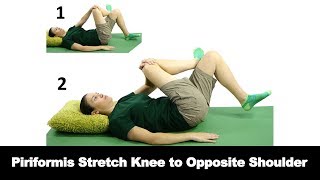 Piriformis Stretch Knee to Opposite Shoulder  Ask Doctor Jo [upl. by Aleekahs]