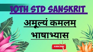 10th std sanskrit Amulyam Kamalam Bhashabhyas 10th std संस्कृत अमुल्यं कमलम् भाषाभ्यास Lesson no 4 [upl. by Tedman471]