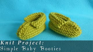 Simple Baby Booties 312 months  Knit [upl. by Tiersten591]