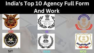 Top 10 Secret Agency of India  Types of Agency in india [upl. by Kilam]