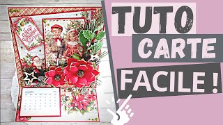 Comment faire une carte de vœux facile pour Noel avec Christmas Day tutocarte cartedevoeux [upl. by Anitsugua192]