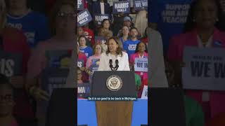 Kamala Harris Tim Walz rally crowd of 15000 at Detroit airport [upl. by Karalee]