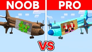 Mikey vs JJ Family  Noob vs Pro Airplane House Build Challenge in Minecraft [upl. by Barstow]