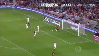 Barcelona 8 x 0 Santos Santos leva chocolate do Barça Troféu Joan Gamper 02 08 2013 Globo HD [upl. by Aidan315]