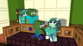 Minecraft Zombie Family  Funny Minecraft Shorts Animation SAD [upl. by Auqinahc]