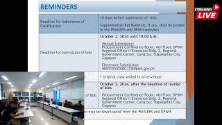 Procurement Livestream for DPWH Regional Office II on September 19 2024 [upl. by Ahgiela]