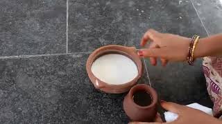 Wet Rice Flour Rangoli  Simple Arisi Maavu Kolam How to Prepare Wet Rice Flour [upl. by Ebeohp712]