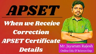 APSET 2024  When we Receive Correction APSET Certificate  Information from APSET Department [upl. by Anahsak]