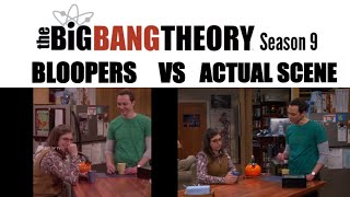 The Big Bang Theory Season 9  Bloopers vs Actual Scene [upl. by Rafaello778]