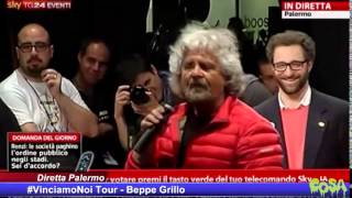 Beppe Grillo a Palermo  integrale VinciamoNoi Tour [upl. by Bonar149]