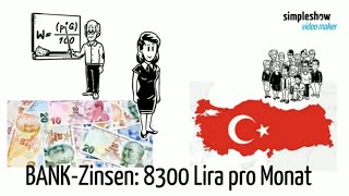 Bank zahlt 8300 Lira ca700 Euro pro Monat in der Türkei für Zinsertrag [upl. by Ardna]