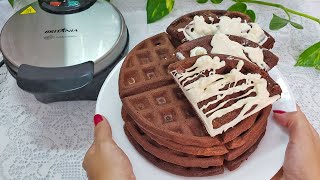 WAFFLES DE CHOCOLATE CROCANTES POR FORA MACIOS POR DENTRO  TAMIRES MOTA [upl. by Joon40]