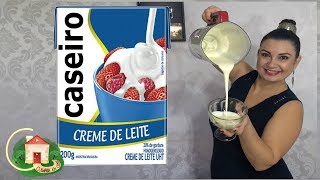 CREME DE LEITE CASEIRO 100 NATURAL  SEM AMIDO  Culinária em Casa [upl. by Edi]