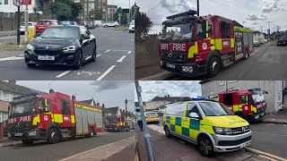 Make Pump 15 LONDON FIRE BRIGADE RESPONSE TO HOUSE FIRES IN DAGENHAM [upl. by Coward]