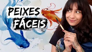 Como PINTAR PEIXES em AQUARELA  Aquarela para Iniciantes [upl. by Yelehsa189]