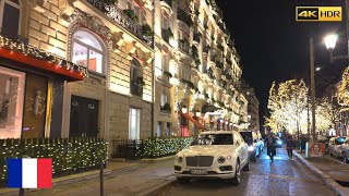 Paris Christmas Lights Along Avenue Montaigne 4K HDR [upl. by Anertak253]