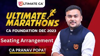 CA Foundation Dec 23 MARATHON  Seating Arrangements  MATH LR amp STATS   CA Pranav Popat [upl. by Ardnassak]