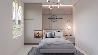 Sketchup interior design 54 Make a bedroom design and rendering by enscape [upl. by Llydnek]