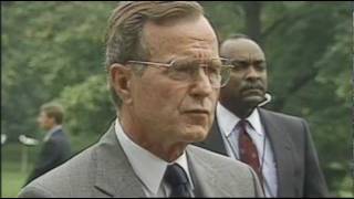 H W Bush on Policing the World Opposing Iraqi Aggression [upl. by Ytsirt]