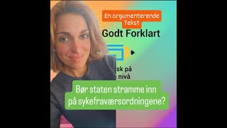 Video 190 Bør staten stramme inn på sykefraværsordningene [upl. by Nimra475]