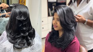 How To Round Layer Haircut ￼ step by step  full tutorial  with blowdry hair tutorial youtube ￼ [upl. by Rodablas]