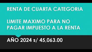 RENTA DE CUARTA CATEGORÍA 2024 [upl. by Epilihp802]