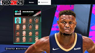 Best Zion Williamson Face Creation in NBA 2k25 [upl. by Ahsirak]